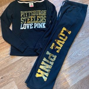 Victoria Secret Steelers sweat outfit